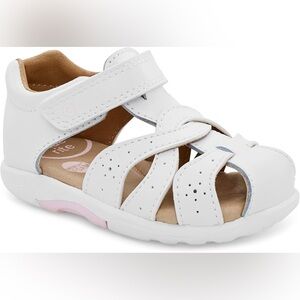 Like New! Stride Rite Xena Sandal 10W Wide White Toddler